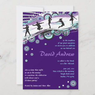 Cool Dance Party Bar Bat Mitzvah Jüdische Einladun Einladung