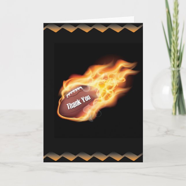 Cool Danke, dass Sie die Fußballkarte Flaming gewä Dankeskarte (Vorderseite)