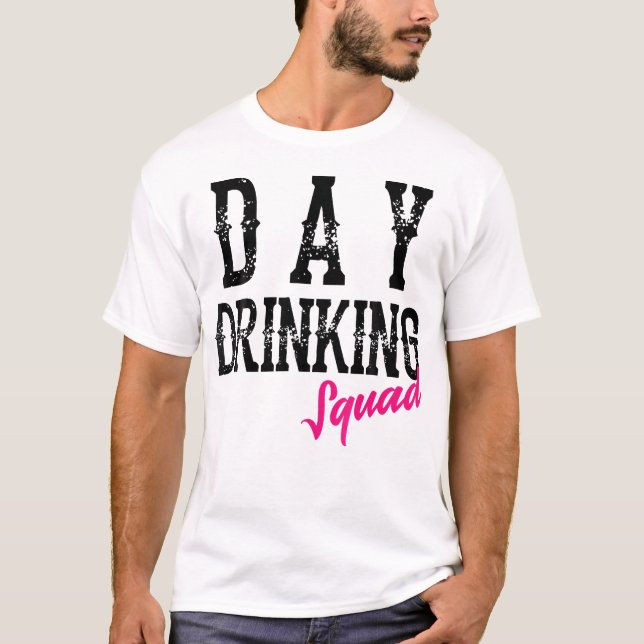 Cool Day Drink Squad Funny Alcohol Drinker Gro T-Shirt (Vorderseite)