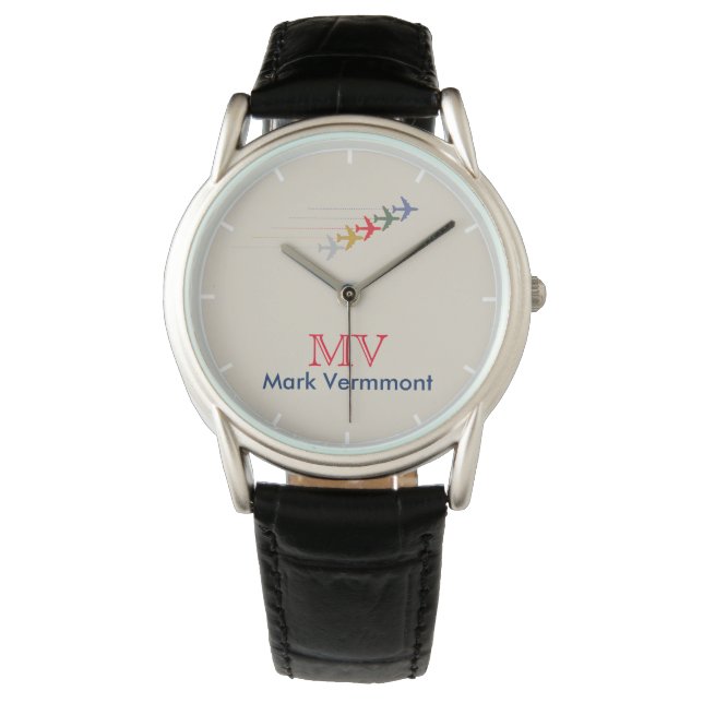 cool de style aero élégant hommes montre avec son  (devant)
