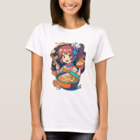 cool décontracté avec T-shirt "Anime Character Eat