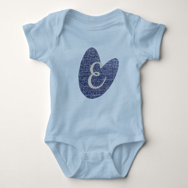 Cool Denim Look Baby Strampler (Vorderseite)