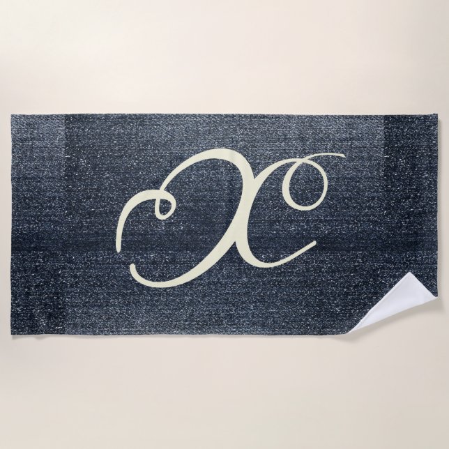 Cool Denim Look Strandtuch (Vorderseite)