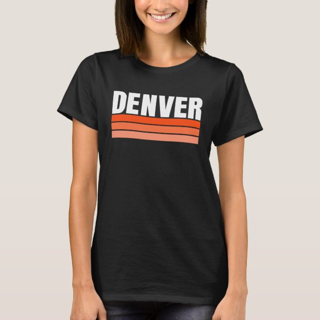 Cool Denver Orange Striped Simple & Basic Minimal  T-Shirt (Vorderseite)