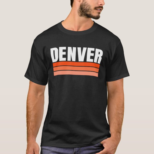 Cool Denver Orange Striped Simple & Basic Minimal  T-Shirt (Vorderseite)