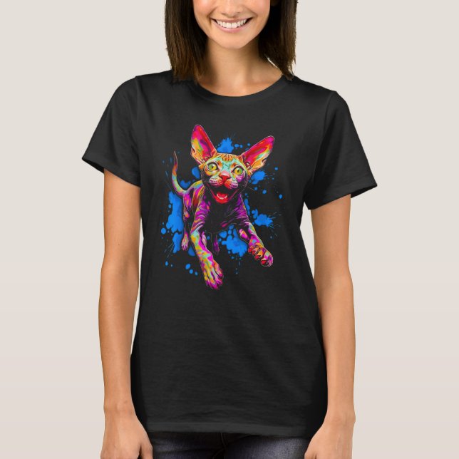 Cool Devon Rex Cat T-Shirt (Vorderseite)