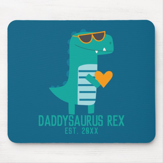 Cool Dino Daddysaurus Rex New Dad Fathers Day  Mousepad (Vorne)