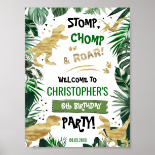 Cool Dinosaur birthday welcome T-Rex Welcome Poster