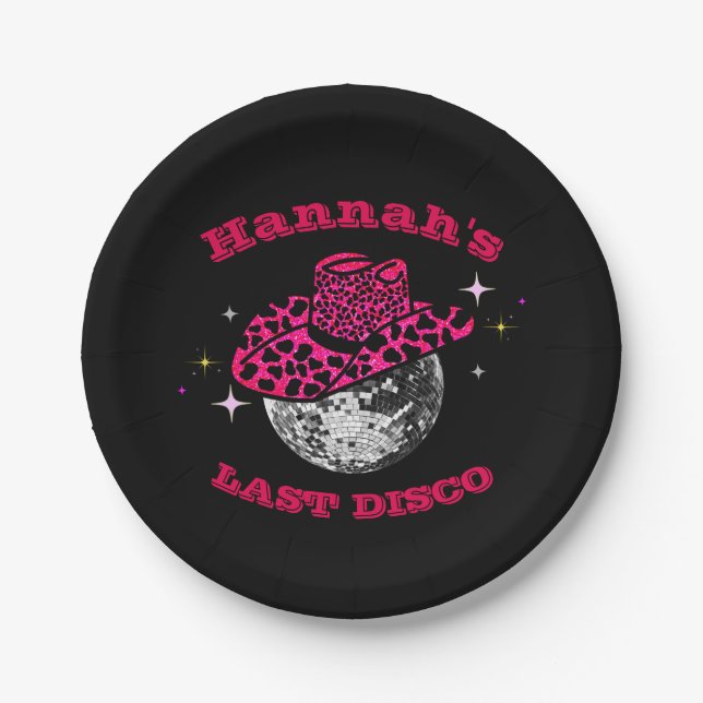  Cool Disco Cowgirl Bachelorette    PartyPaper Pl Pappteller (Vorderseite)