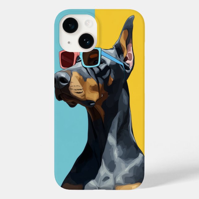 Cool Doberman with sunglasses Case-Mate iPhone 14 Hülle (Rückseite)