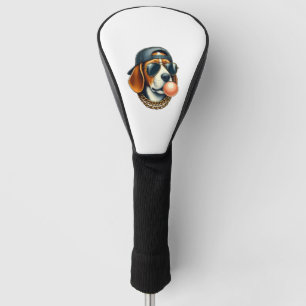 Cool Dogzz ein cooler Beagle mit Sonnenbrille und  Golf Headcover