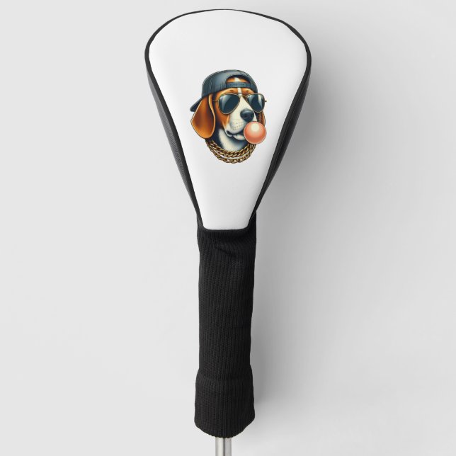 Cool Dogzz ein cooler Beagle mit Sonnenbrille und  Golf Headcover (Vorderseite)