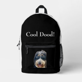 "Cool Dood!" Süßer Hund mit Sonnenbrille-Rucksack Bedruckter Rucksack