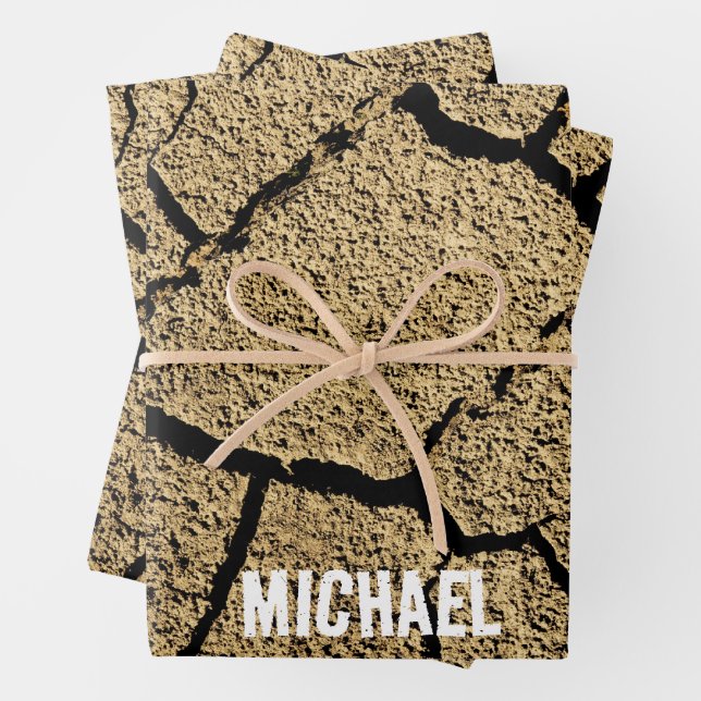 Cool Dry land cracked earth Your Custom name Geschenkpapier Set (Beispiel)