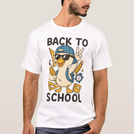 Cool Duck Back to School Design Funny Cartoon Goos T-Shirt