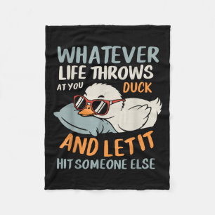 Cool Duck Shirt Funny Gelassen Es trifft Jemand an Fleecedecke