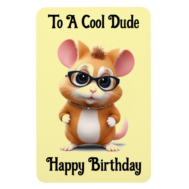 Cool Dude Hamster Flexible Photo Magnet (Vertical)