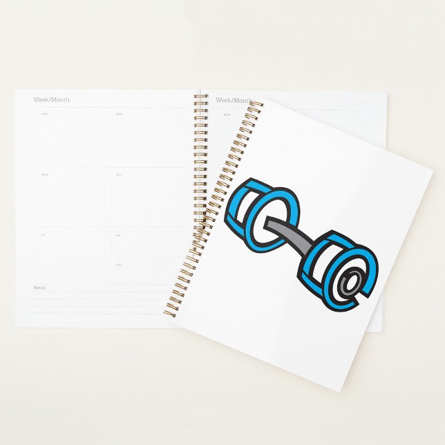 Cool Dumbbell Fitness Blue and Grey Graphisme (Créateur téléchargé)