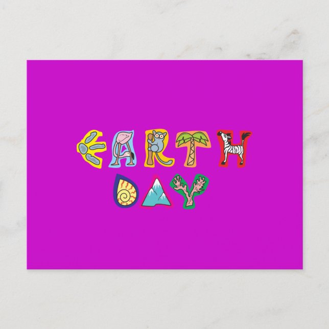 Cool Earth Day Custom Invasion Lila Violet Einladungspostkarte (Vorderseite)