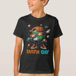 Cool Earth Day Kids - Trendy Dab Dance Earth T-Shirt