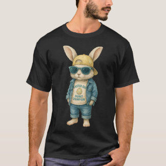 Cool Easter Bunny With Sungles For Boys Teens Men  T-Shirt