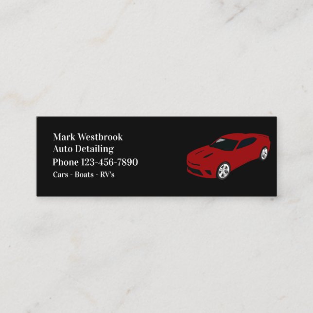 Cool einfaches Minimal Car Auto Detailinservice Si Mini Visitenkarte (Vorderseite)