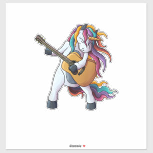Cool Einhorn spielt Gitarre _ Lustiges Tier Guitar Aufkleber