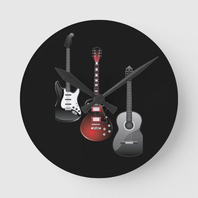 Cool Electric Guitars for Music Lovers Custom Gift Runde Wanduhr (Vorderseite)