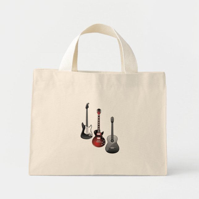Cool Electric Guitars for Music Lovers Gift Mini Stoffbeutel (Vorne)