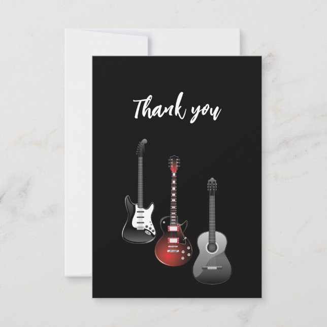 Cool Electric Guitars for Music Thank You Dankeskarte (Vorderseite)