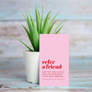 Cool Eleganter Rosa, roter Kühner Schönheitssalon Empfehlungskarte