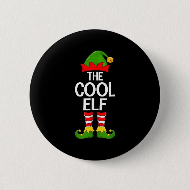 Cool Elf Xmas Matching Family Elf Squad Weihnachte Button (Vorderseite)