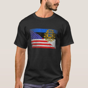 Cool Estland Flagge USA Amerikanische Flagge Patri T-Shirt