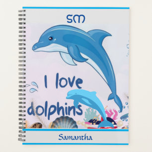 Cool et coloré l Love Dolphins Citations Nom