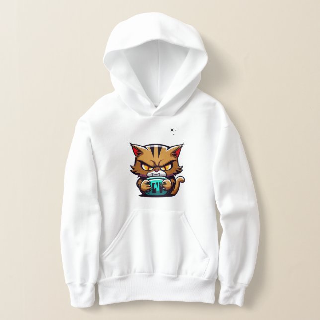 Cool Evil Brown Cat Yellow Eye Dark Star Blue Ball Hoodie (Ablage )
