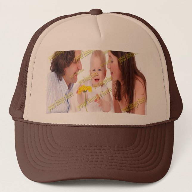 Cool Family Stylish Fab Foto Collage Truckerkappe (Vorderseite)
