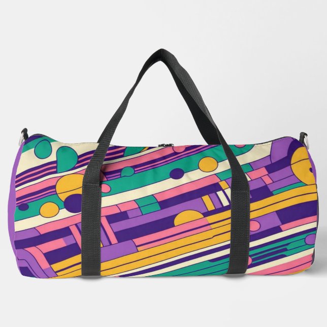 Cool, farbenfrohe 80er/90er Retro-Design Duffle Bag (Vorderseite)
