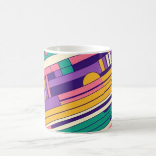 Cool, farbenfrohe 80er/90er Retro-Design Kaffeetasse