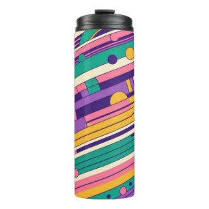 Cool, farbenfrohe 80er/90er Retro-Design Thermosbecher
