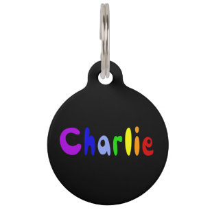 Cool farbige Charlie-Namensmarke Haustiermarke