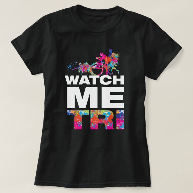 Cool-farbige Triathlon-Motivation Fetttypografie T-Shirt (Design vorne)