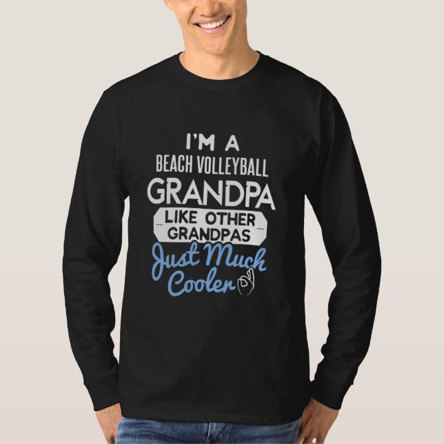 Cool Fathers Day Beach Volleyball Grandpa  T-Shirt (Vorderseite)