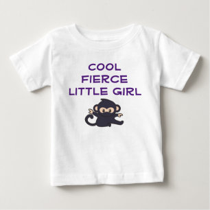 Cool Fierce Girl Funny Niedlicher Cartoon Ninja Mo Baby T-shirt