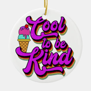 Cool, freundlich zu sein - Eiscreme Vintager Retro Keramik Ornament