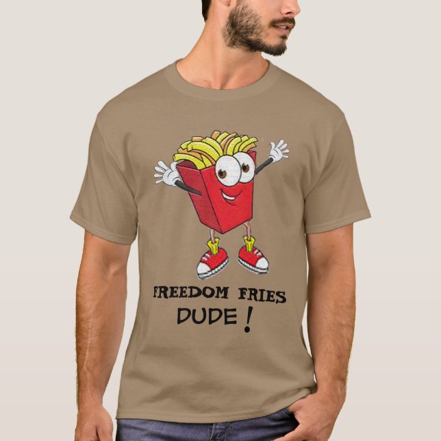 Cool Fries Dude TGIF Drôle T-shirt Design (Devant)