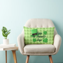 Cool fun Green top hat Shamrocks Patricks Day