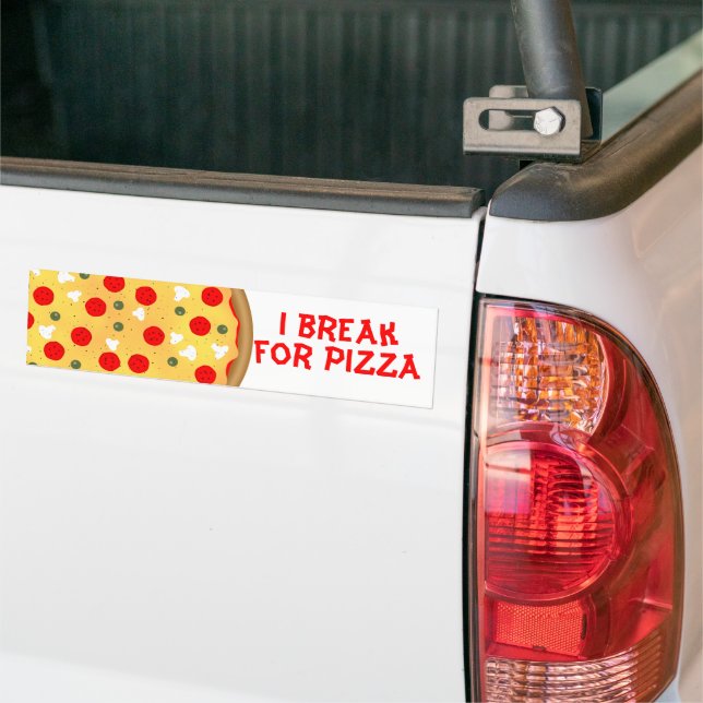 Cool fun I break for pizza red text Autoaufkleber (Auf Lkw)