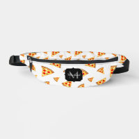 Cool fun pizza tranches motif blanc Monogramme