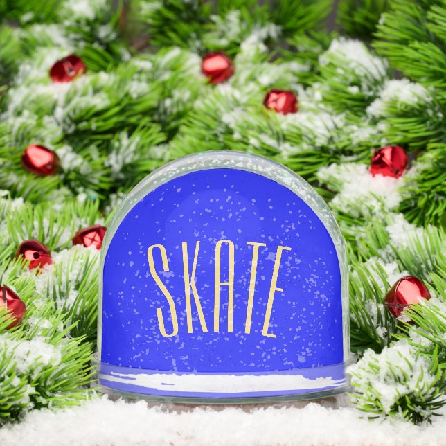 Cool Fun SKATE Text Vivid Royal Blue Background (Noël)