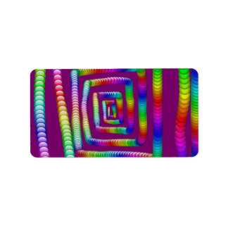 Cool Funky Rainbow Maze Rolling Marbles Design Adressaufkleber